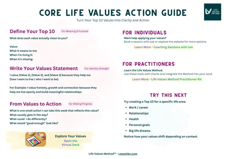 life values action guide