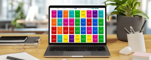 life values virtual deck on laptop